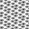 Seamless surreal eyes patterin in cartoon doodle style black white