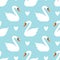 Seamless swan pattern. vector