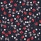 Seamless sweet strawberry pattern on blue background