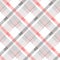 Seamless tartan plaid pattern in stripes of red, black and white. Checkered twill fabric texture. Vector swatch for digital textil