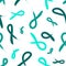 Seamless teal ribbon ovarian cancer artisitc vector background