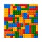 Seamless template of realistic colored plastic bricks. Construction blocks. It is easy to recolour. Just drop to