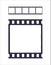 Seamless template of silhouette of cinema or photo strip. Simple black retro pattern of filmstrip for brush. Film industry