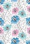 Seamless textile flowers background