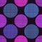 Seamless Textile Pattern On Black With Blue And Purple Dots