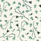 Seamless textile pattern with green flowers. Vector texture, print for fabric, home textiles, bedding