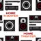 Seamless textile pattern with home theatre flat vector