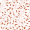 Seamless textile pattern. Scandinavian style of red leaves on a white background for fabric, tile, paper. Vector botanical