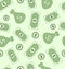 Seamless texture with american paper money, bag of dollars
