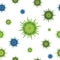 Seamless texture with bacterias and germs vector