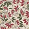 Seamless texture barberry on a beige background