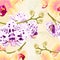 Seamless texture branch orchids flowers yellow ,dots purple and white Phalaenopsis tropical plant stem and buds on a white backg