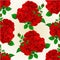 Seamless texture bunch Three red roses with buds vintage editable festive background vector