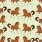 Seamless texture chestnut horses vector