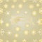 Seamless texture Christmas comet and snowflakes gold background vector