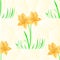 Seamless texture Daffodil polygons mosaic easter spring background vector