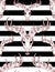 Seamless texture with deer skulls, roses and stripes.