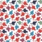 Seamless texture or endless pattern - colored cats. Wallpaper, background for a site or blog, textiles, packaging