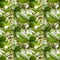 A seamless texture, an endless pattern from the photo - a garden with the fruits of green persimmon
