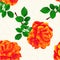 Seamless texture flower orange rose stem vintage cracks in the porcelain vector