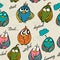 Seamless texture with funny birds.