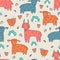 Seamless texture with funny goats and hand drawn elements