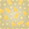 Seamless texture golden snowman and snowflake vector