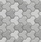 Seamless texture of gray concrete pavement tiles. 3D repeating pattern of street paving background