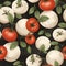 Seamless texture, mozzarella and tomatos, detailed painting