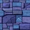 Seamless texture of old blue stone, background stone wall tiles. Vector illustration for user interface of the game