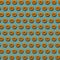 Seamless texture of orange round pies. Donut with orange icing and chocolate.