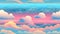 Seamless texture - pastel color early morning sunrise cloudscape over ocean horizon - generative AI