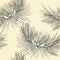 Seamless texture Pine branch and pine cone as vintage engraving vector