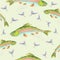 Seamless texture rainbow trout vector