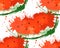 Seamless texture with watermelon slices of watercolor splashes on a white background. Grunge pattern