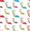 Seamless Texture with Women Summer Shoes
