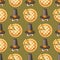 Seamless Thanksgiving day pattern with pumpkin pie and hat.