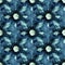 Seamless tie-dye pattern of indigo color on white silk