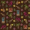 Seamless tiki Hawaii pattern