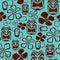 Seamless Tiki Mask Pattern