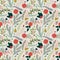 Seamless Tileable Christmas Holiday Floral Background Pattern