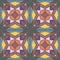 Seamless tileable decorative pattern with symmetrical geometric ornament