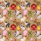 Seamless, Tileable Farm Animal and Barnyard Background