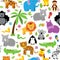 Seamless, Tileable Jungle Animal Themed Background Patterns