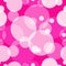 Seamless tileable texture with circle bubbles and pink background