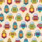 Seamless Tileable Vector Background Pattern with Cute Robots