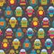 Seamless Tileable Vector Background Pattern with Cute Robots