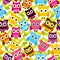 Seamless and Tileable Vector Owl Background Pattern