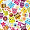 Seamless and Tileable Vector Owl Background Pattern