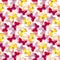 Seamless tiled pattern with bright and pastel watercolour butterflies